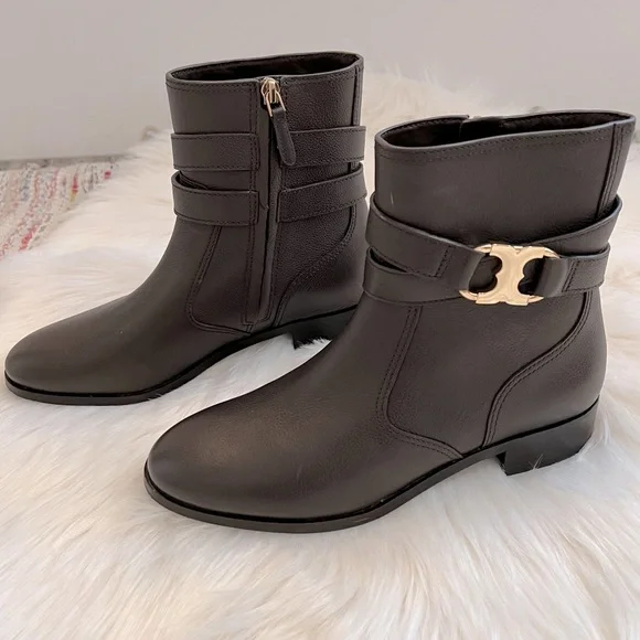 NEW Tory Burch Gemini Link Brown Leather Boots
